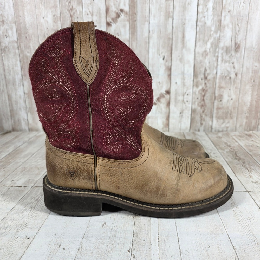 Ariat Fatbaby Heritage Tan Wine Western Boots 10026116 Womens 9B